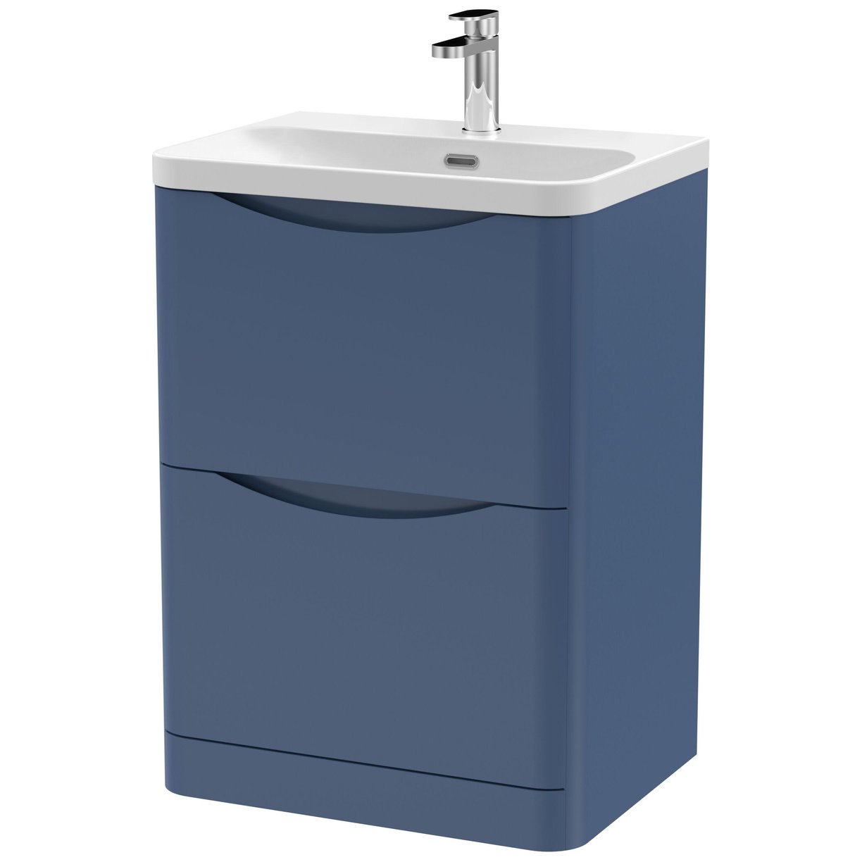 600mm Floor Standing 2 Drawer Vanity & Thin Edge Ceramic Basin