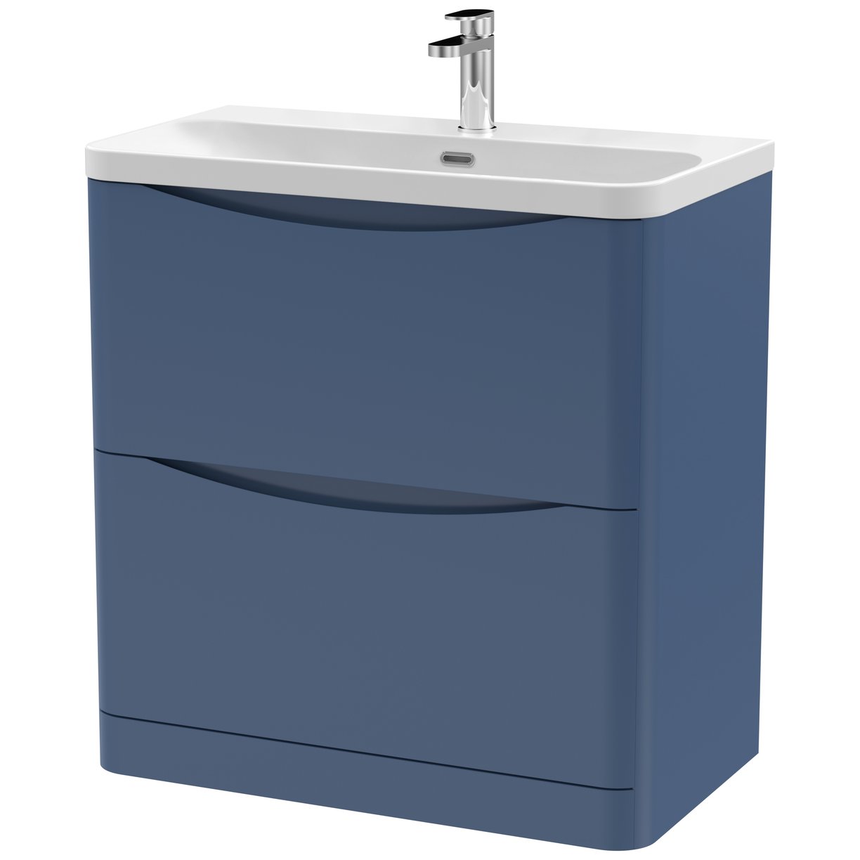 800mm Floor Standing 2 Drawer Vanity & Thin Edge Ceramic Basin