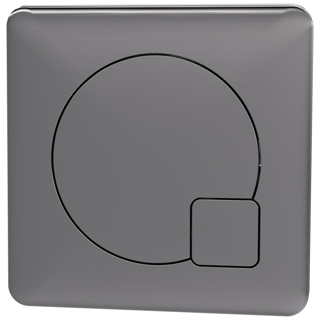 Square Dual Flush Push Button - Brushed Gun Metal