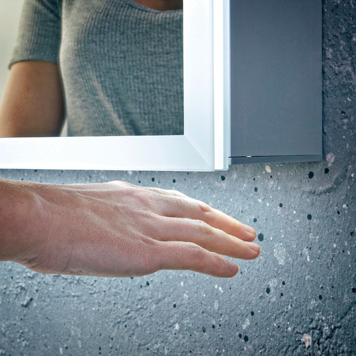 MOQ Mia LED Mirror Cabinet W/Demister Pad & Shaver Socket 800 x 700mm