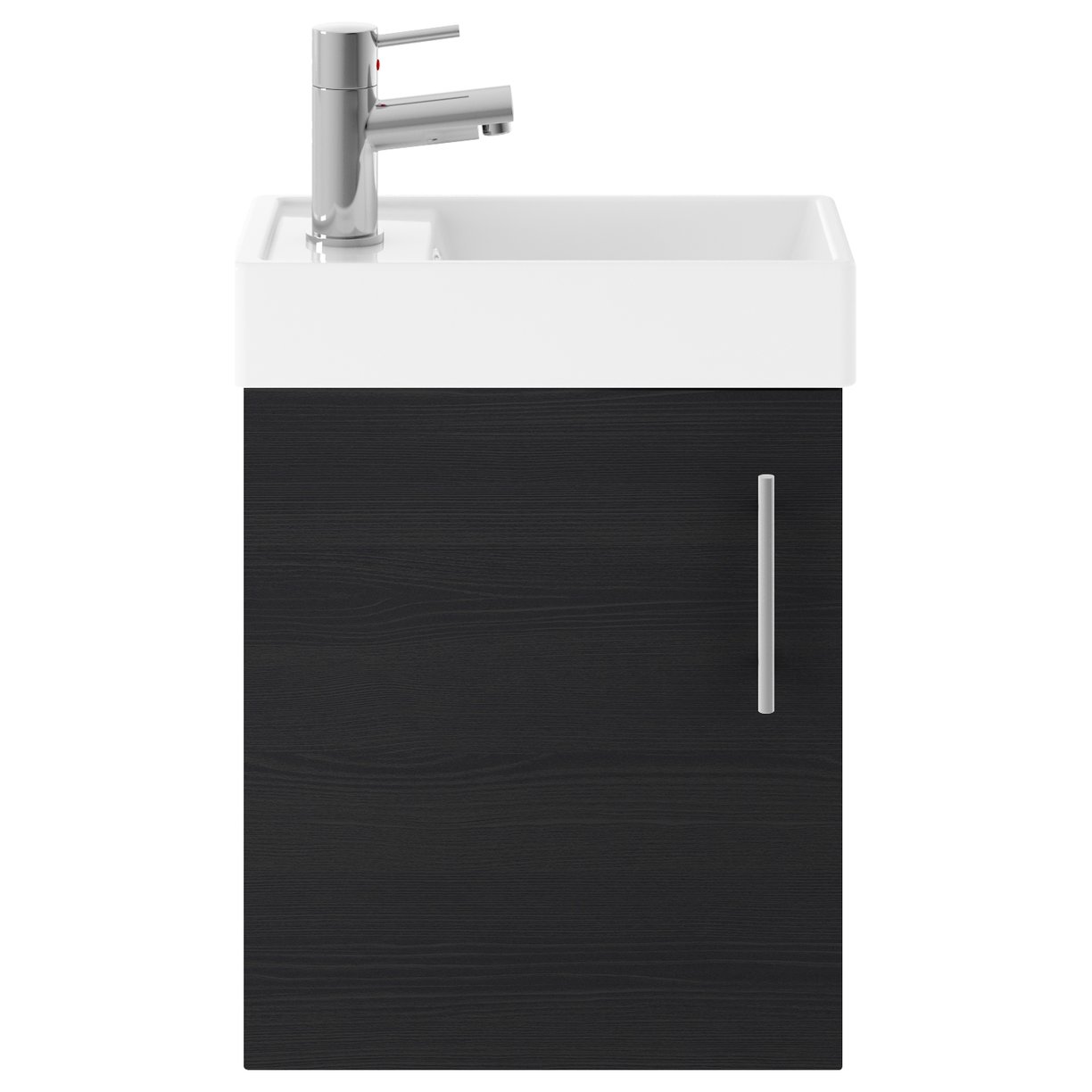 400mm Single Door WH Unit and Basin - Charcoal Black