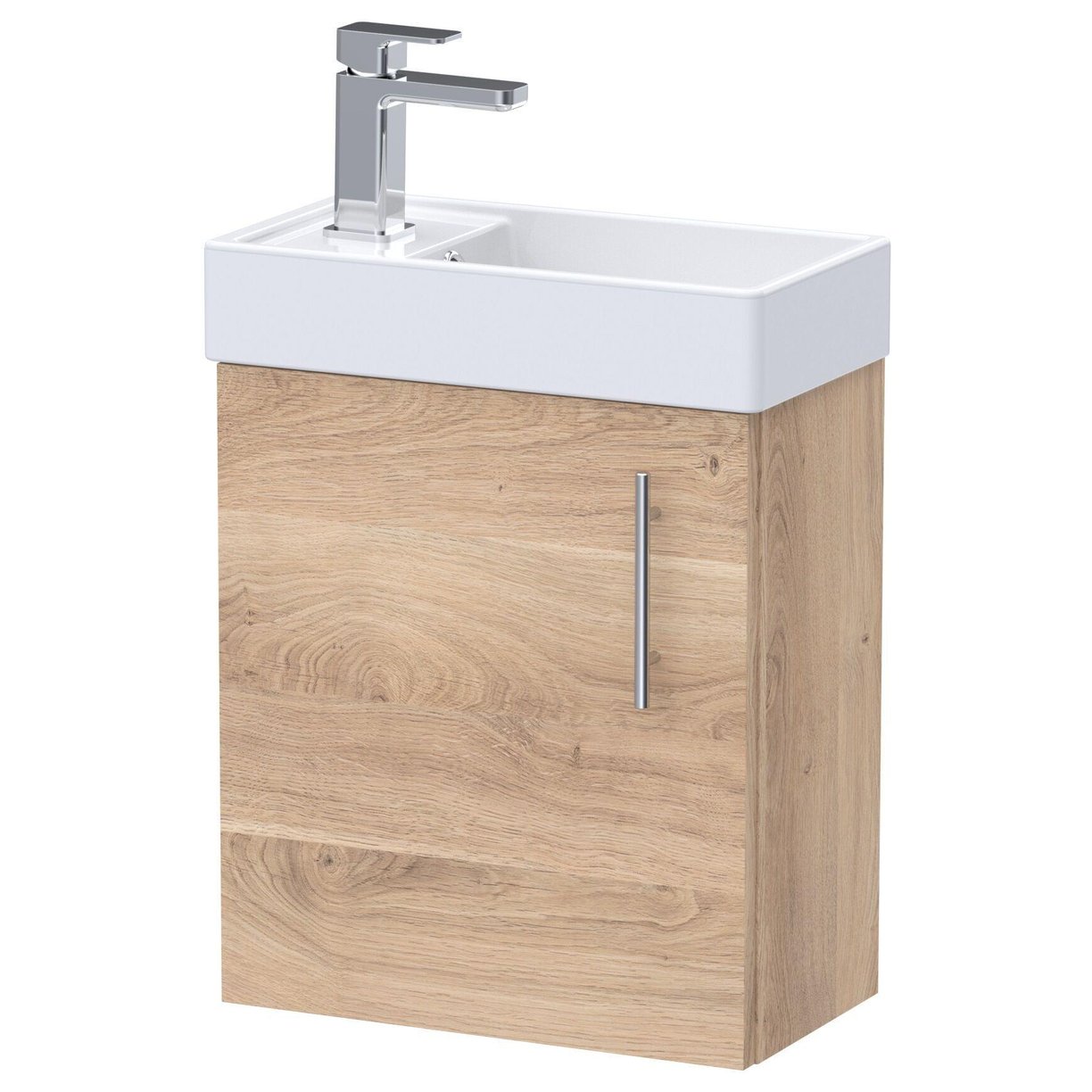 400mm Single Door Wall Hung Unit Inc' Basin - Bleached Cuneo Oak