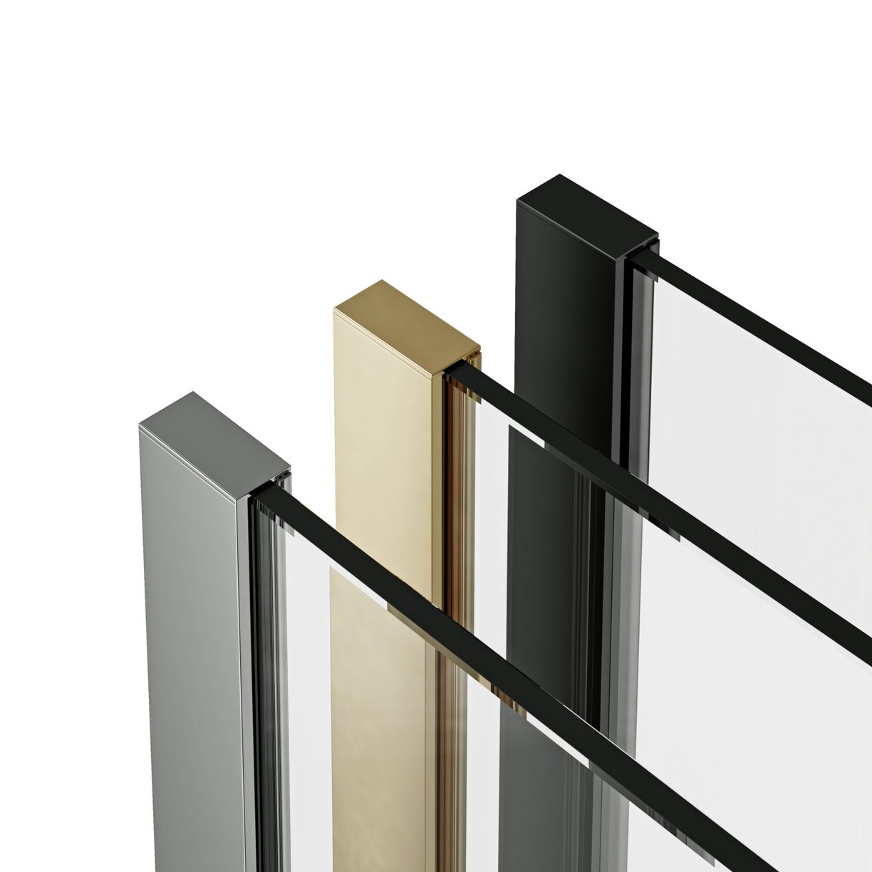 Minos 10mm Wetroom Screen with Recessed Wall Profile & Bracing Bar 760mm