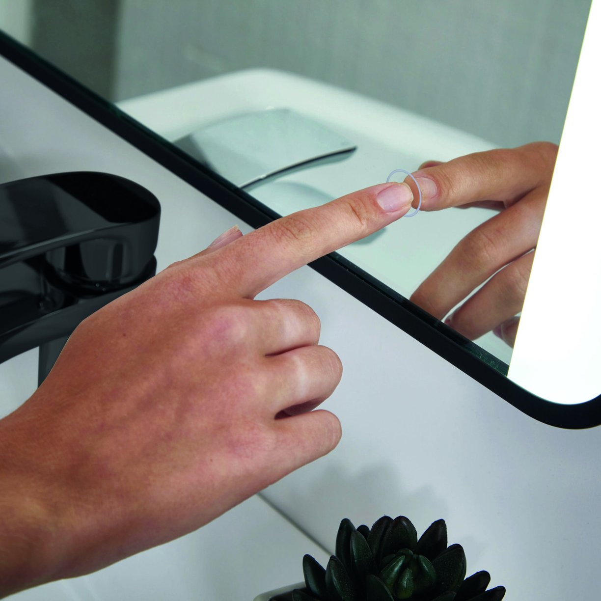 Mono Soft Square Mirror W/Demister and Colour Change 500 x 700mm