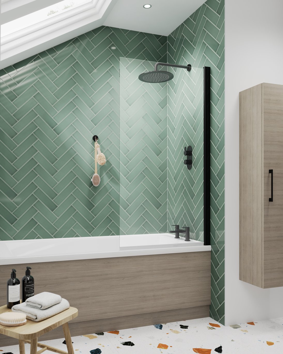 1700mm Bath Front Panel - Solace Oak Woodgrain