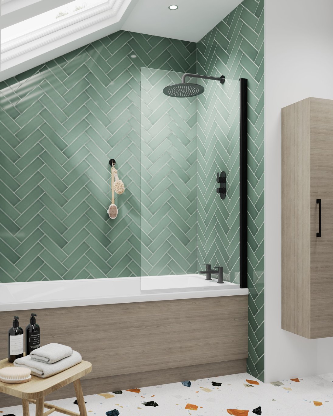 1700mm Bath Front Panel - Solace Oak Woodgrain