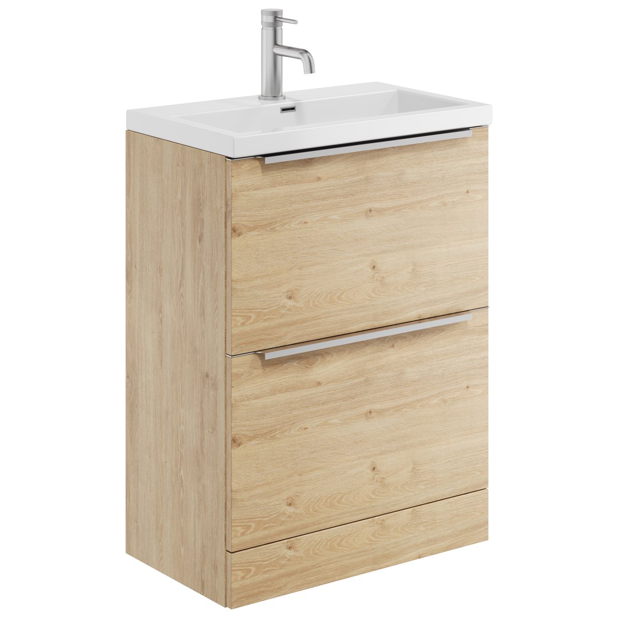 Muro PLUS 2 Drawer FS 600 Basin Cab Davos Oak