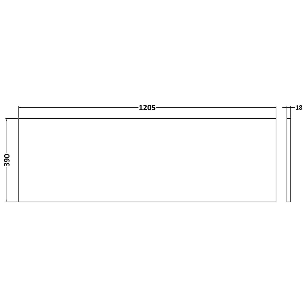 1200mm Worktop (1205X390X18mm) - Graphite Grey Woodgrain