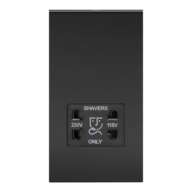 Matt Black Shaver Socket Flat Plate