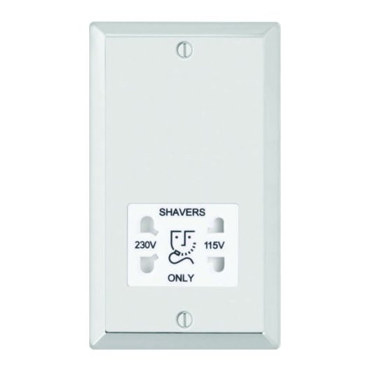 Polished Chrome Shaver Socker White Insert