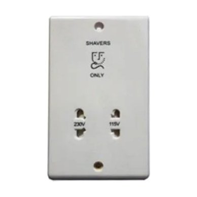 Shaver Socket Dual Voltage White