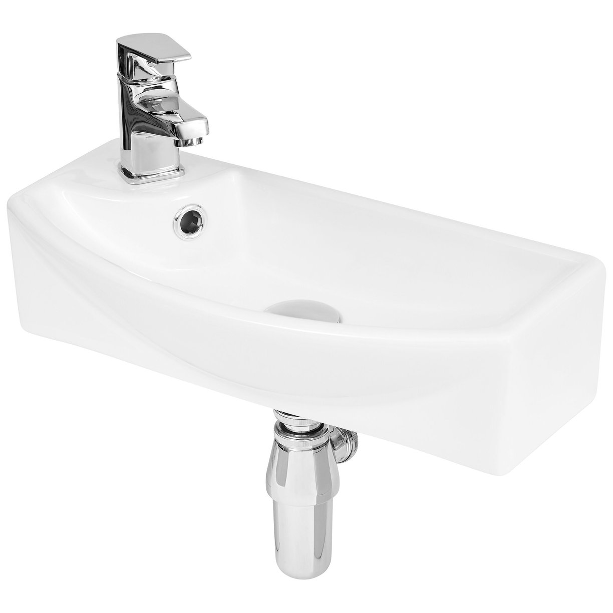 450X220X120 Basin Rh 1Th O/F - White