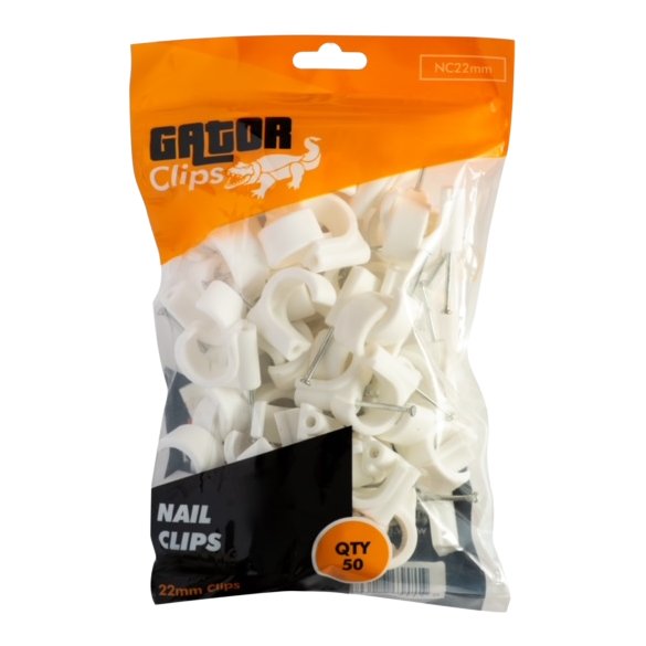 Nail In Pipe Clip 22mm (Pack of 50 - Sold In Singles)