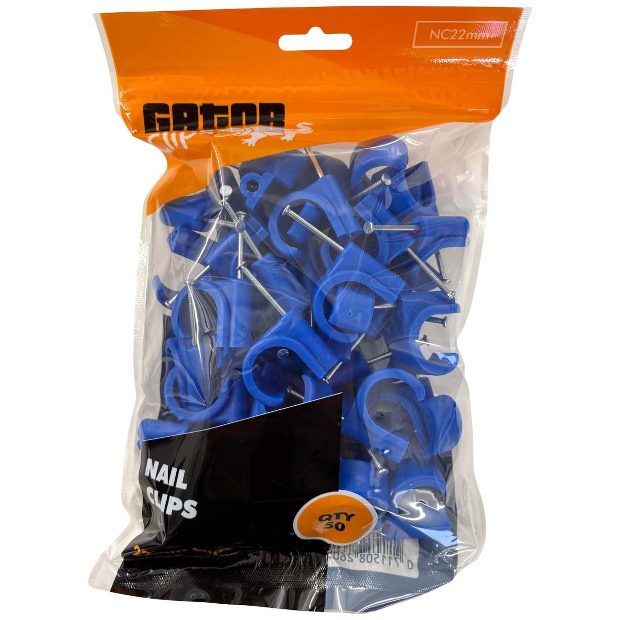 Nail In Pipe Clip 22mm Blue (Pack of 100 - Sold In Singles)