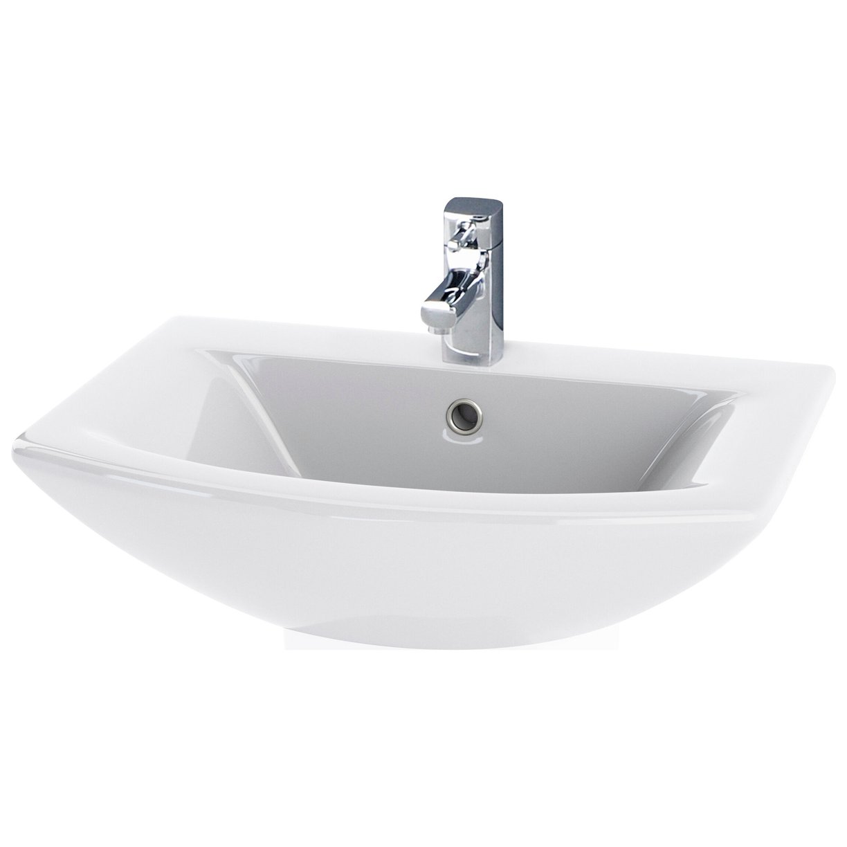 Asselby Small Cloakroom Basin 1Th - White
