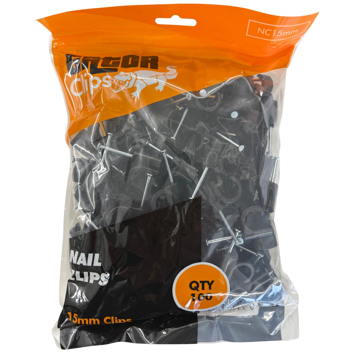 Nail In Pipe Clip 15mm Black (Pack of 100 - Sold In Singles)