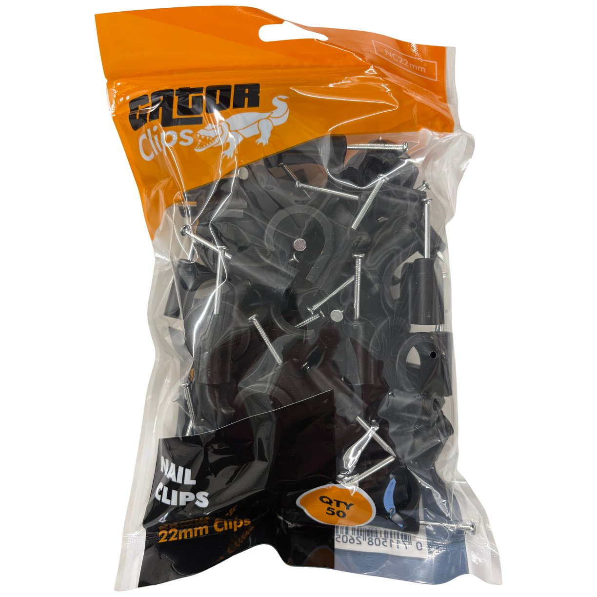 Nail In Pipe Clip 22mm Black (Pack of 50 - Sold In Singles)