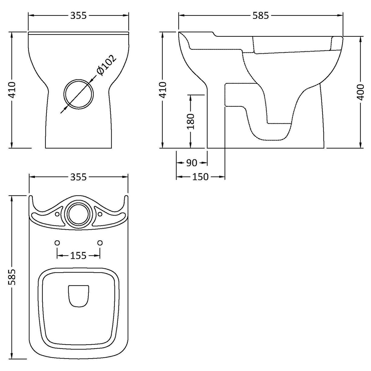 Open Back Pan Only - White