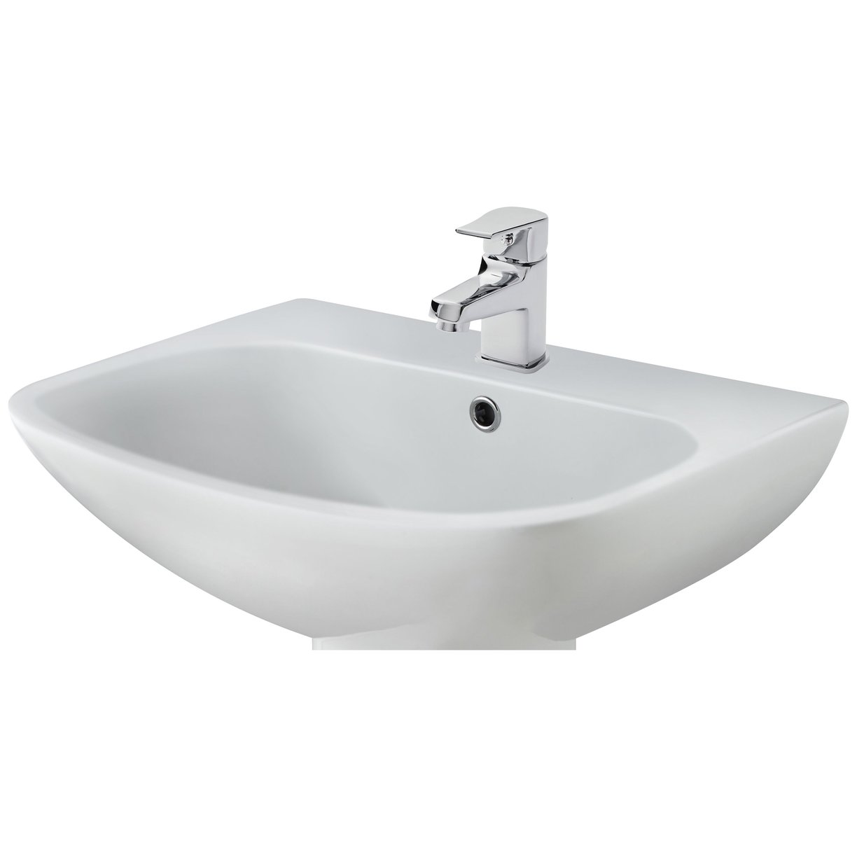 545mm Basin 1TH - White
