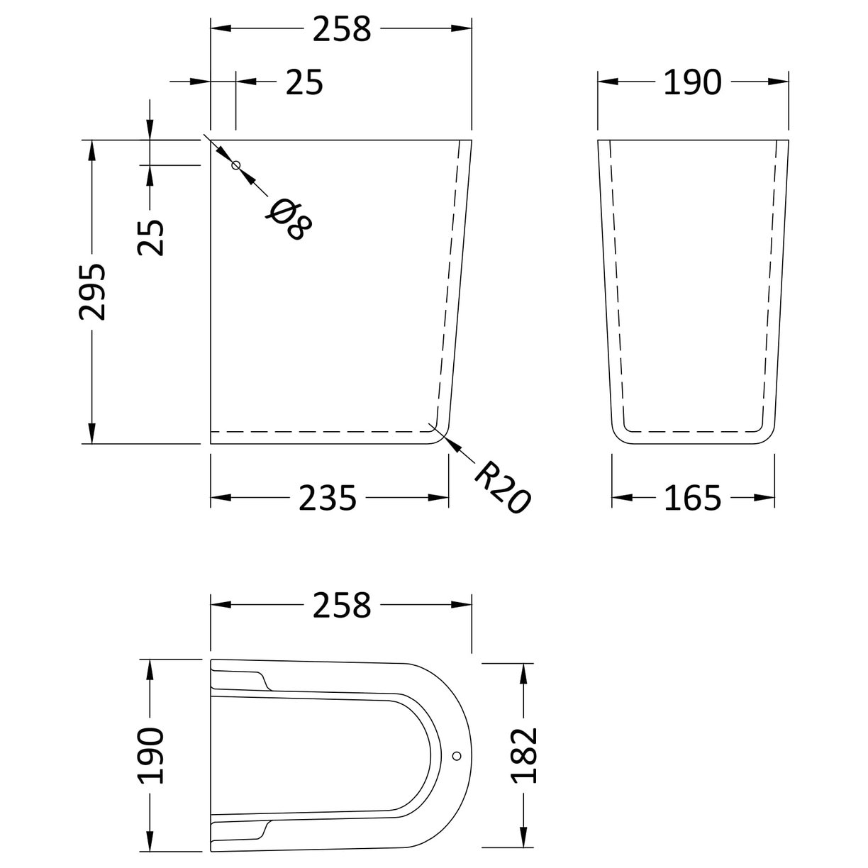 Semi Pedestal - White
