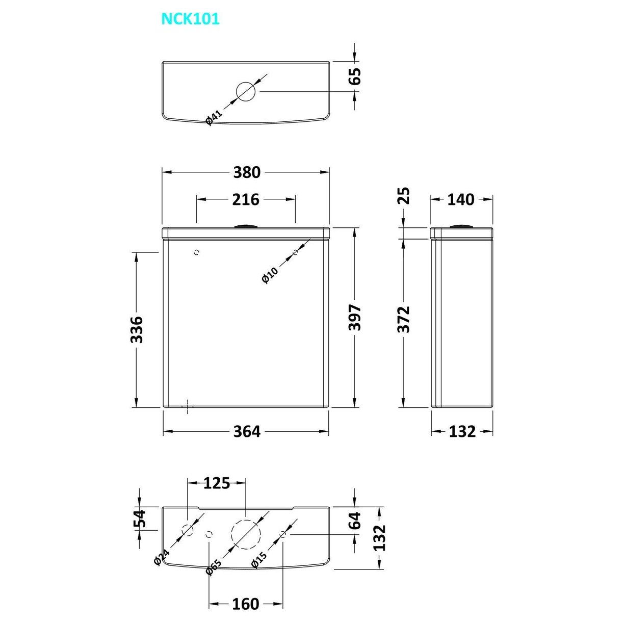 CC Cistern  (Astrid/Cleo) - White