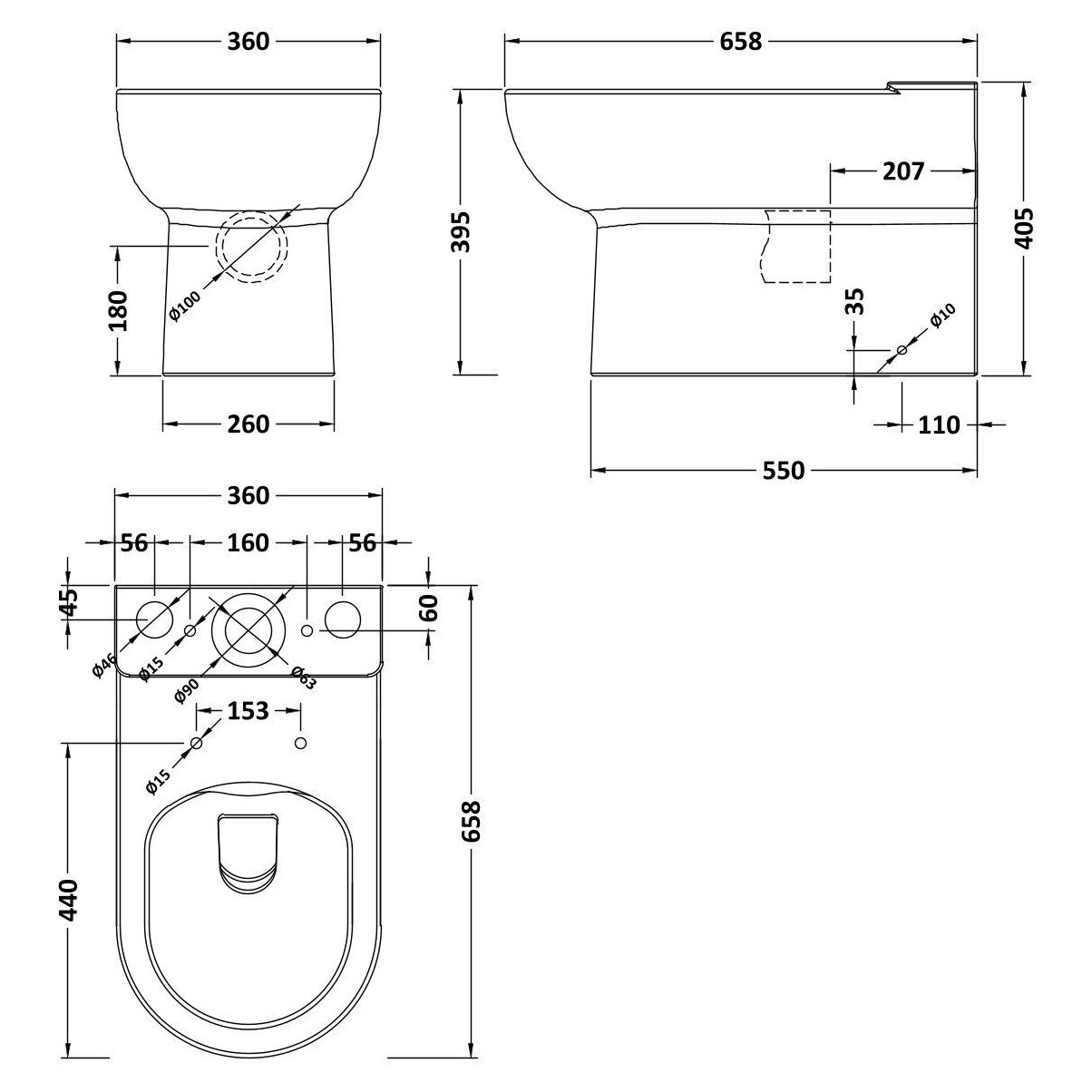 Flush To Wall CC Pan - White