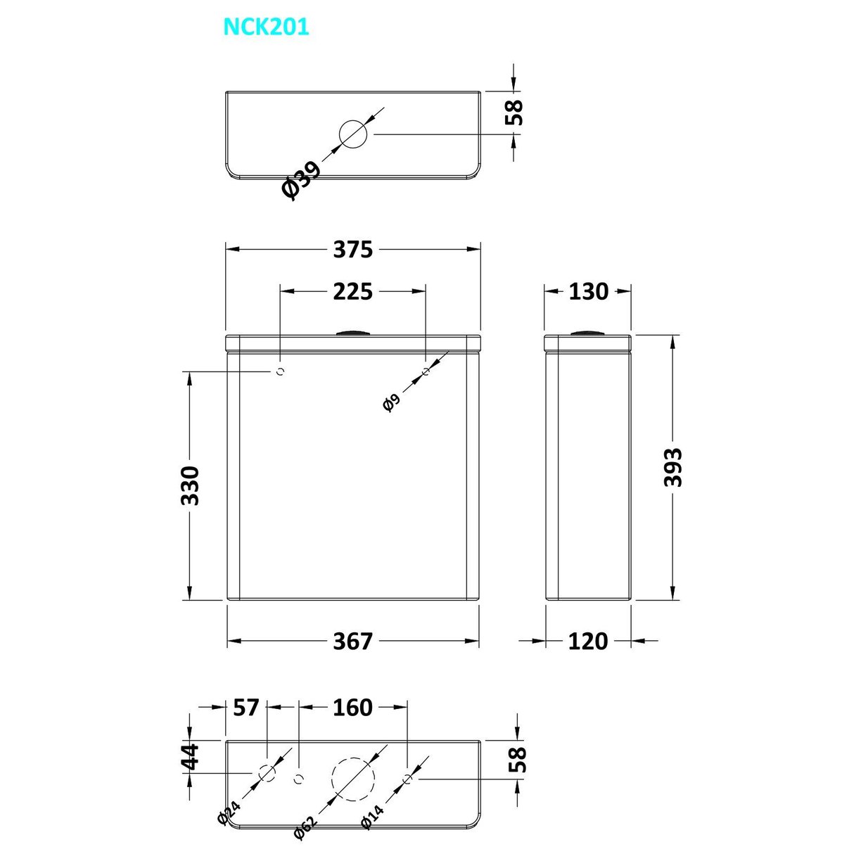 CC Cistern (Hesper/Isla) - White