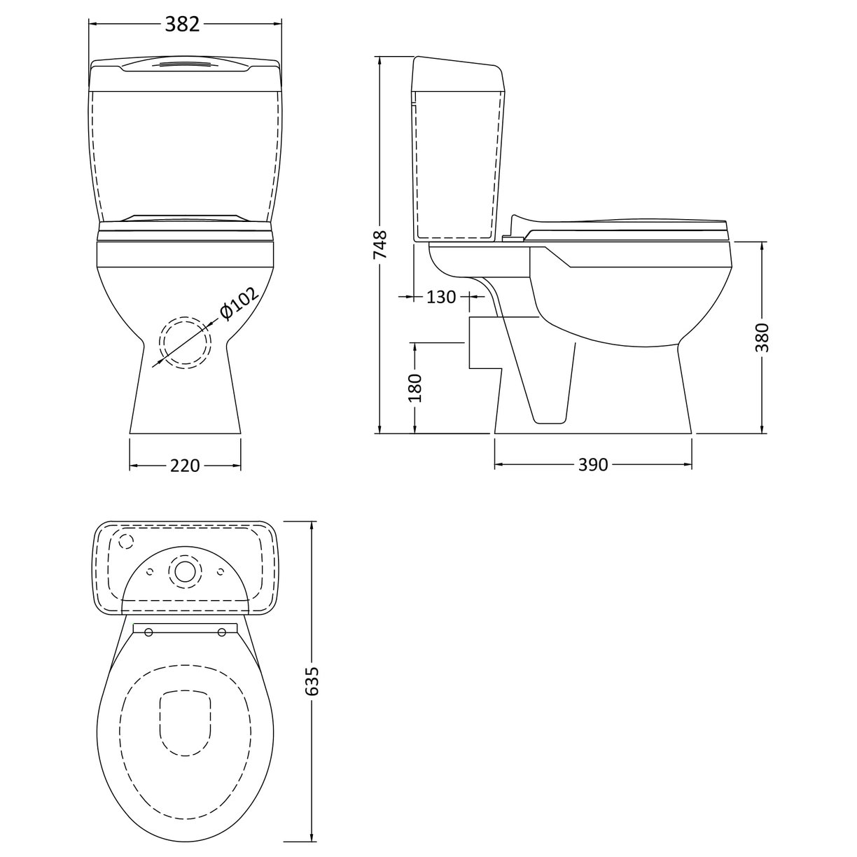 Melbourne Pan & Cistern - White