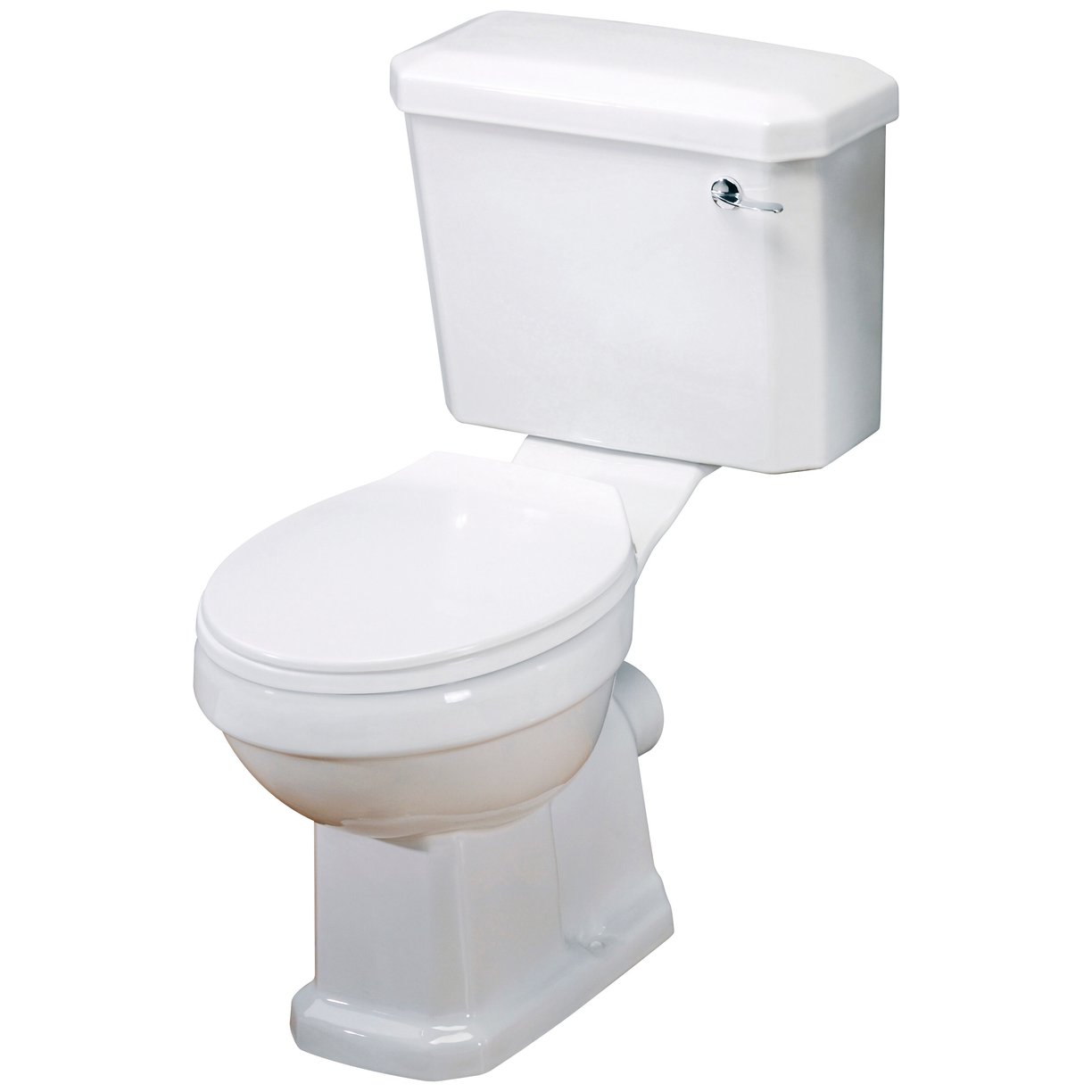 Toilet Cistern w/ Chrome Lever & Ftg - White