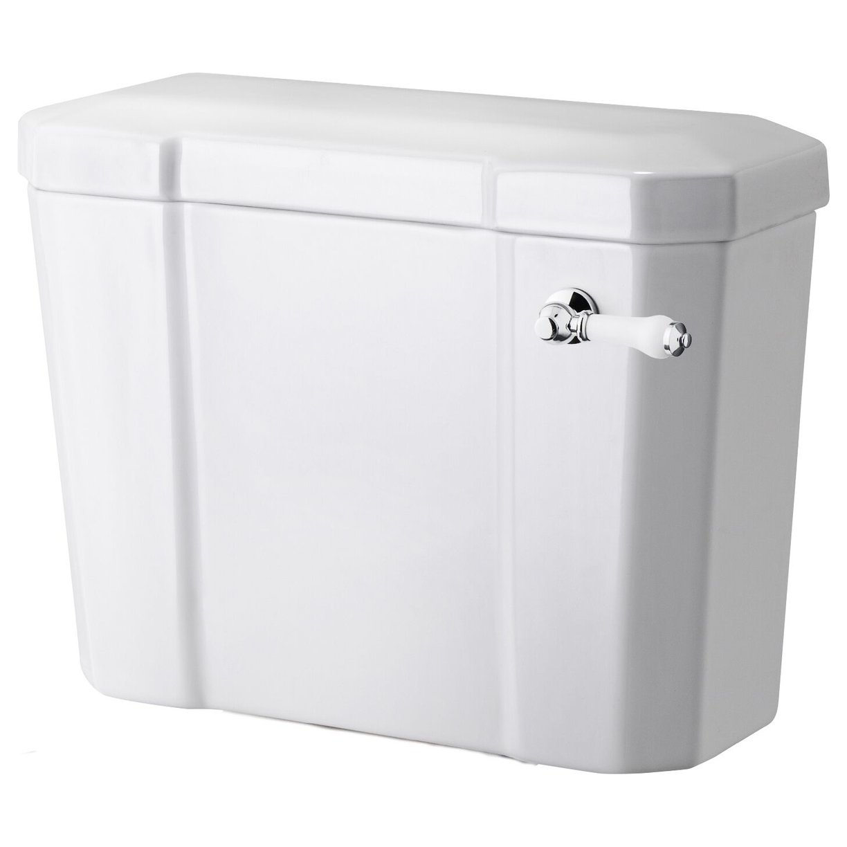 Toilet Cistern B Ceramic Lever Fittings - White