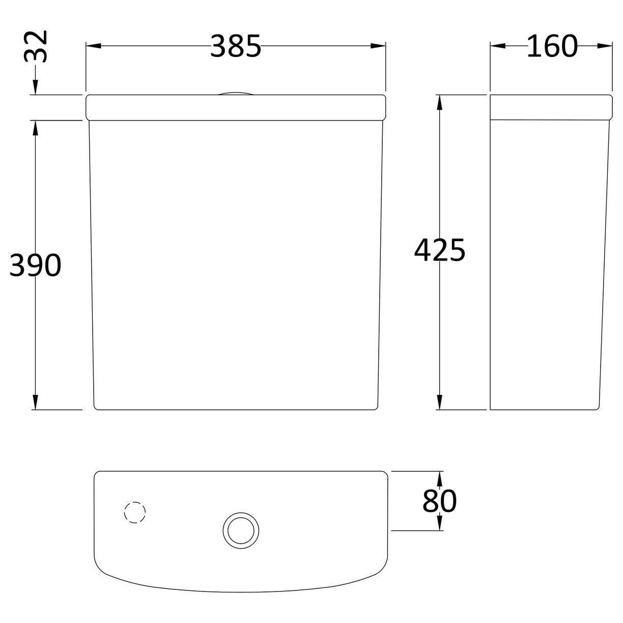 Cistern C/W Fittings - White