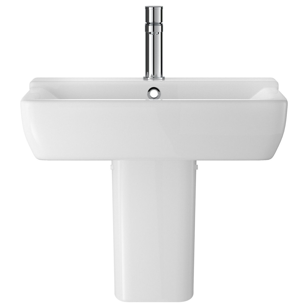 Square Semi Pedestal - White