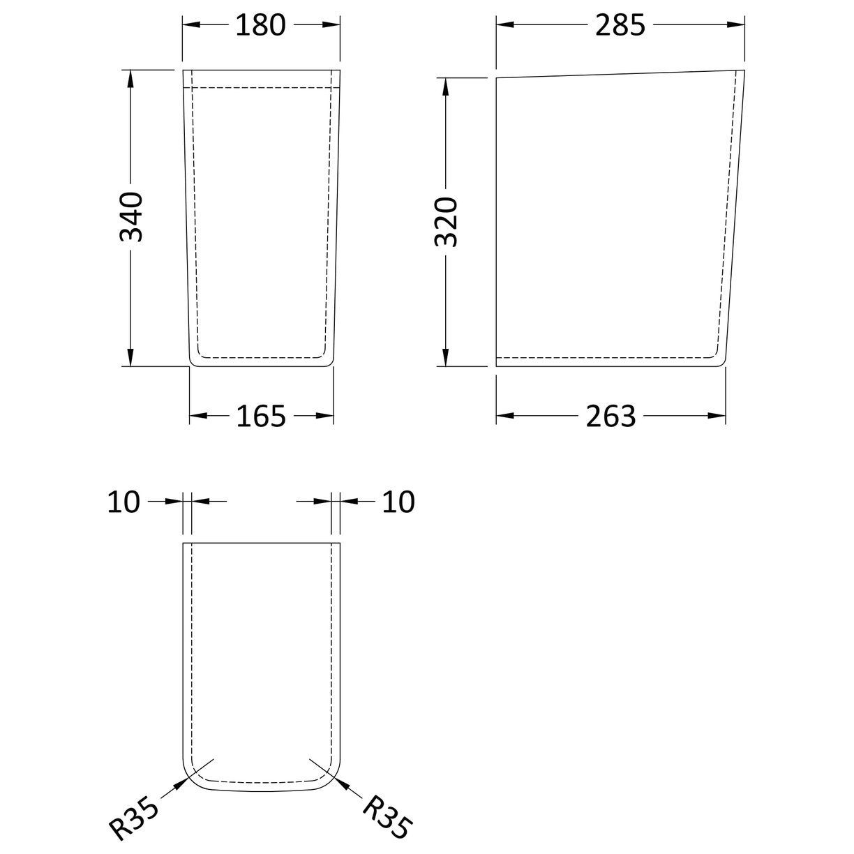 Square Semi Pedestal - White