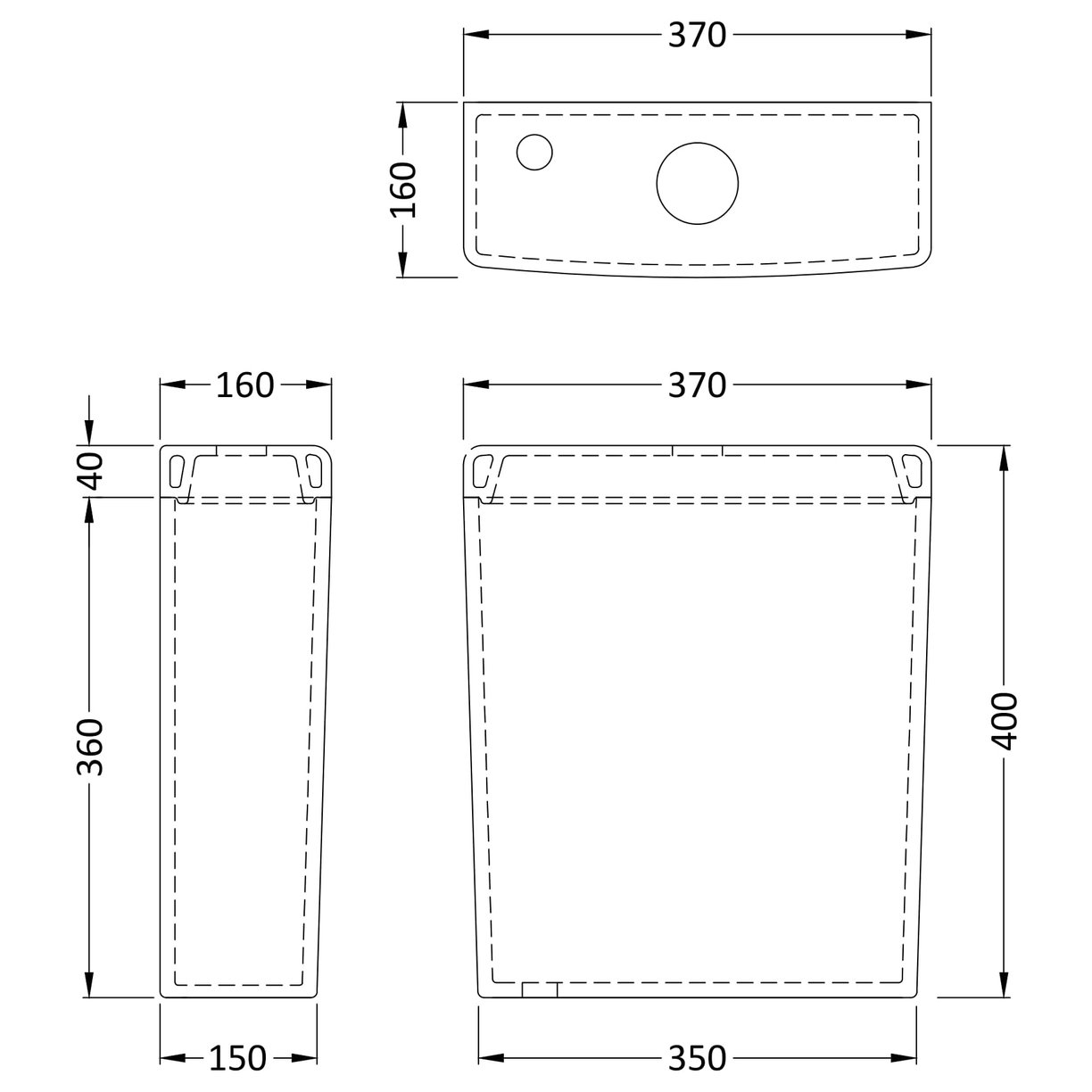 Btw Close Couple Cistern - White