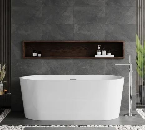 1600 x 750 x 590mm Oval Freestanding Bath