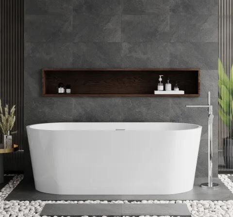 1700 x 750 x 590mm Oval Freestanding Bath