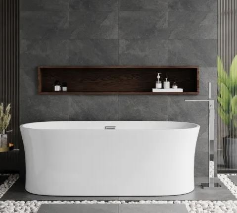 1700 x 780 x 590mm Oval Freestanding Bath
