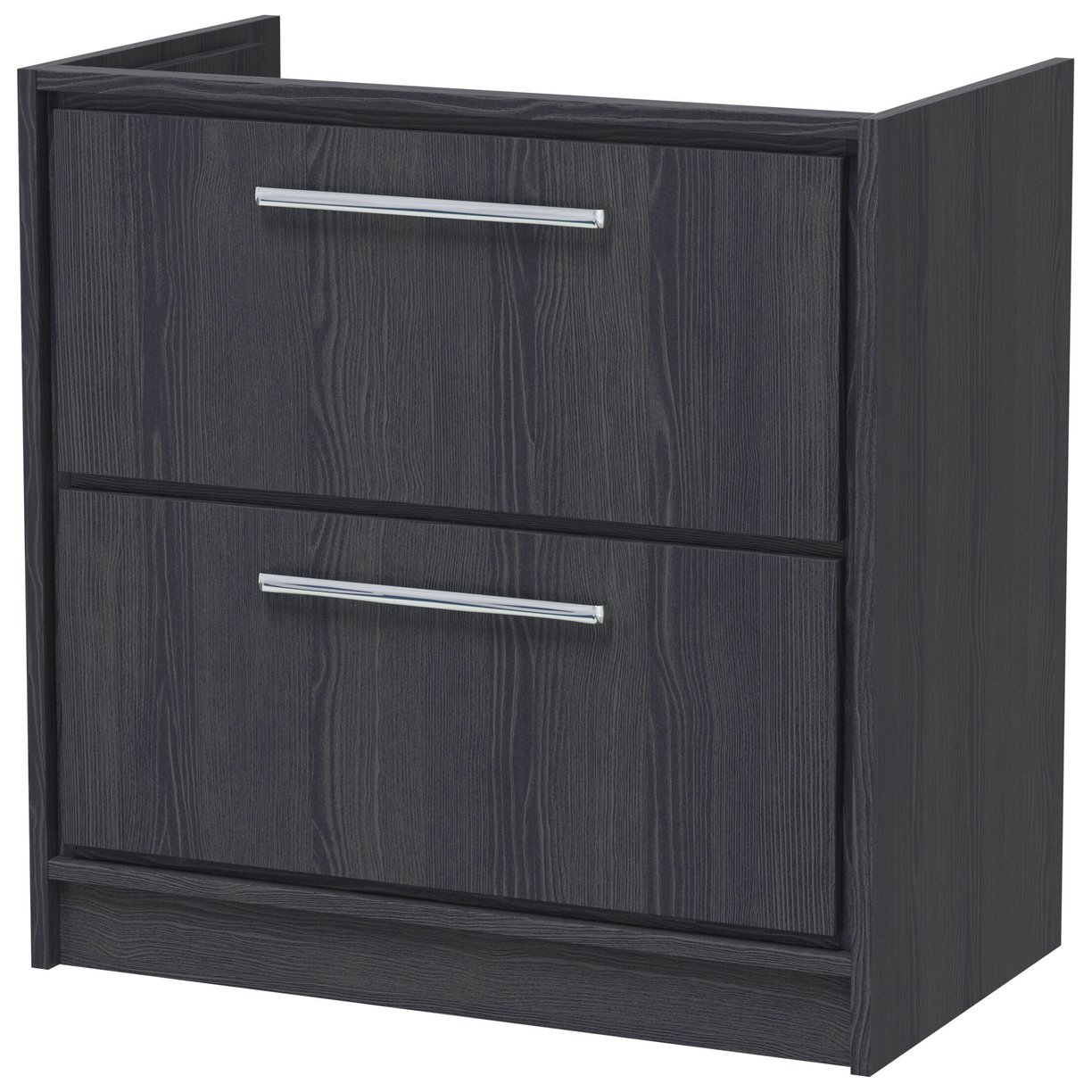 800 FS 2-Drawer Unit (455 DEEP) - Graphite Grey Woodgrain