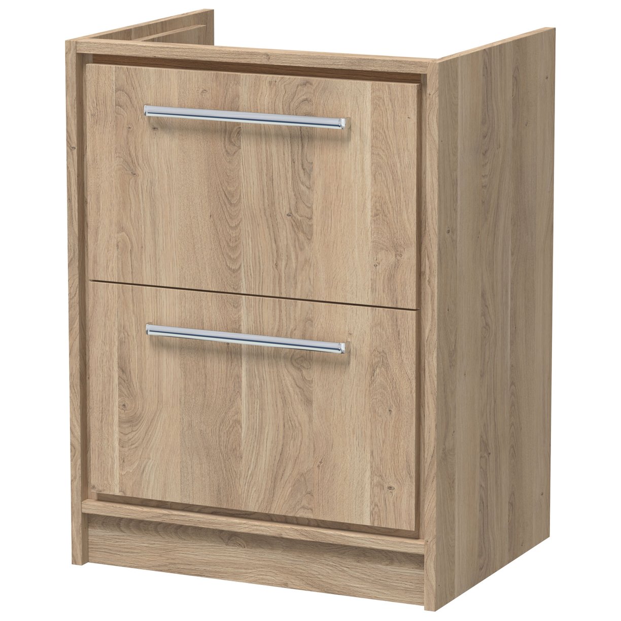 600 FS 2-Drawer Unit (455 DEEP) - Bleached Oak