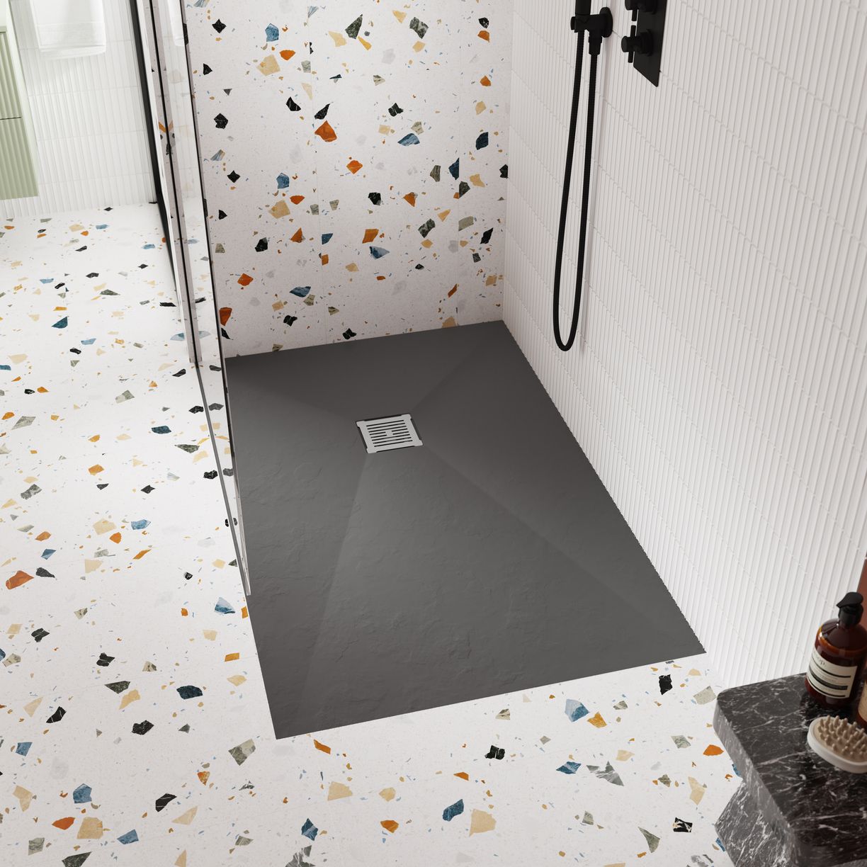Rectangular Shower Tray 1700 x 800mm - Slate Grey