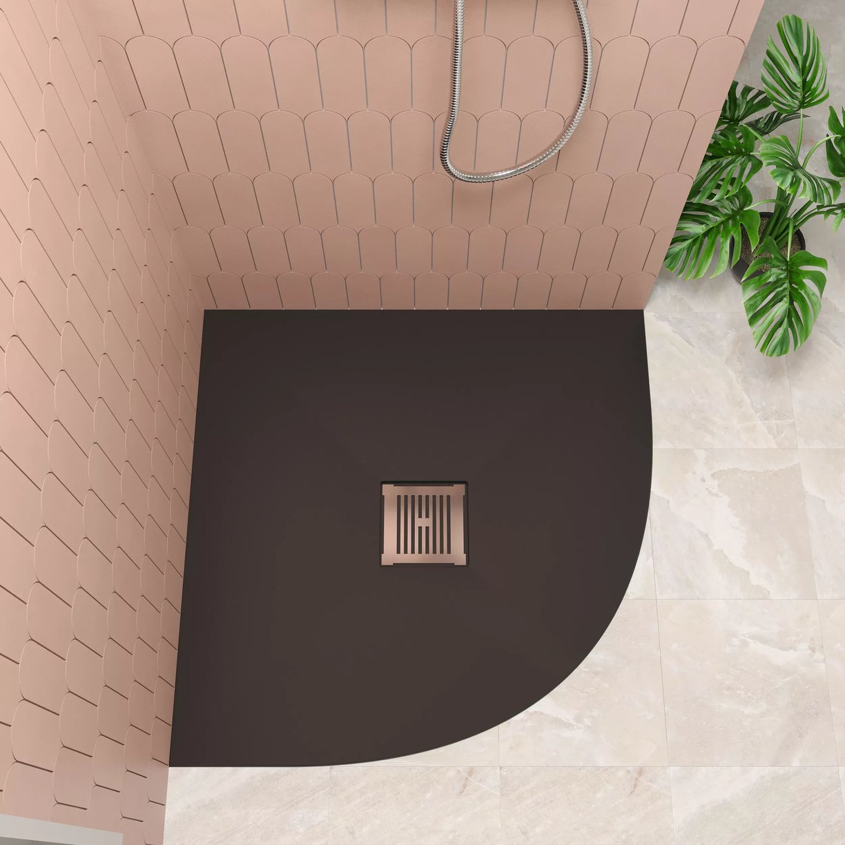Quadrant Shower Tray 800 x 800mm - Slate Black