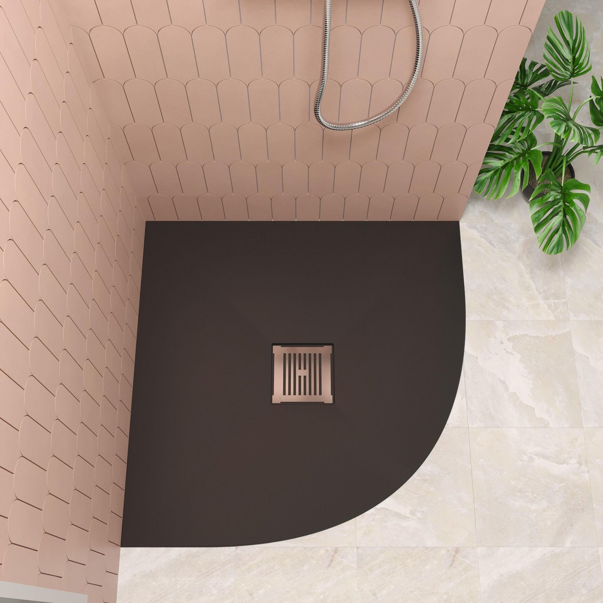 Quadrant Shower Tray 800 x 800mm - Slate Black