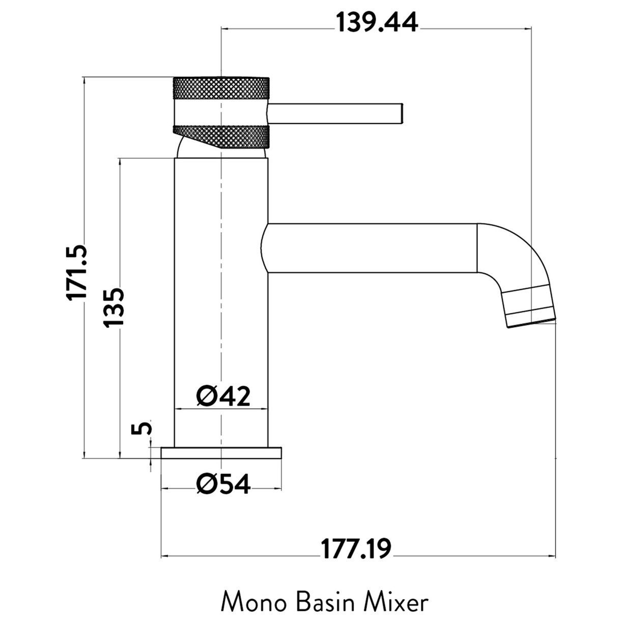 MOQ Core Mono Basin Mixer Brushed Brass (Basin Waste Separate)