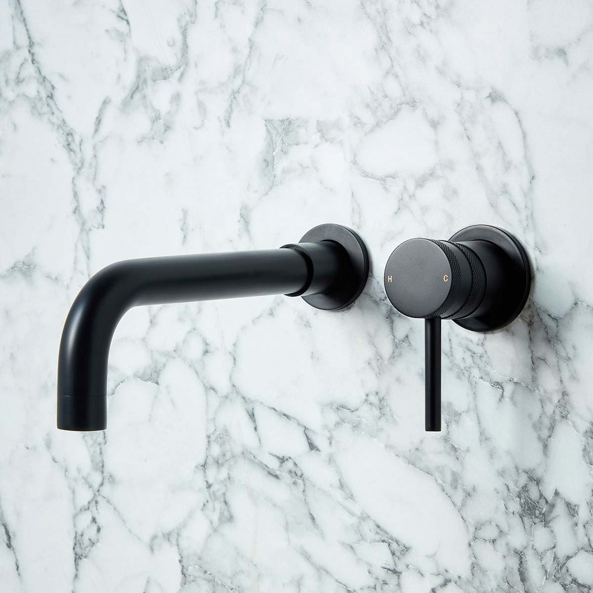 MOQ Core Wall Mounted Basin Tap Black