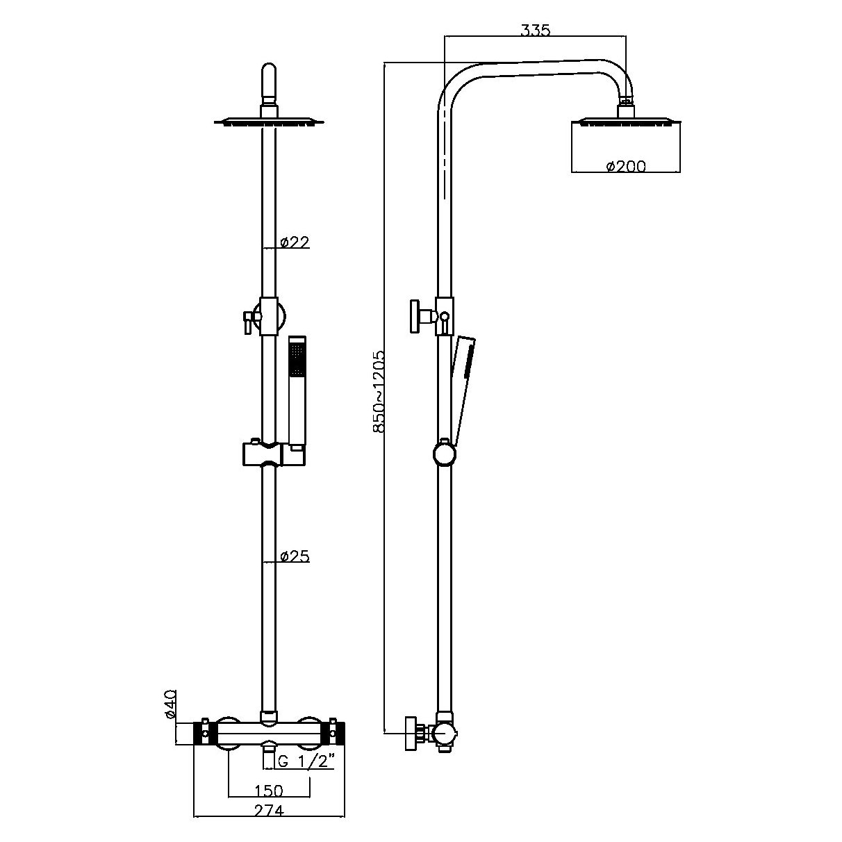 MOQ Core Round Rigid Riser Shower Chrome