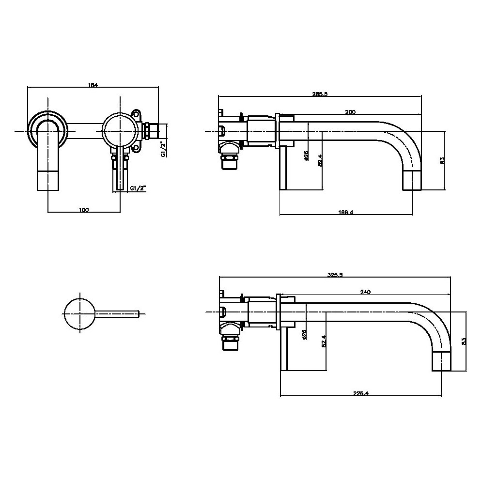 MOQ Core Wall Mounted Basin And filler Gunmetal