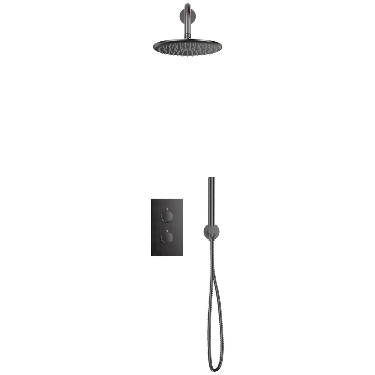 MOQ Core Gunmetal Round Handle Shower arm Drench head Handset & mounting bracket