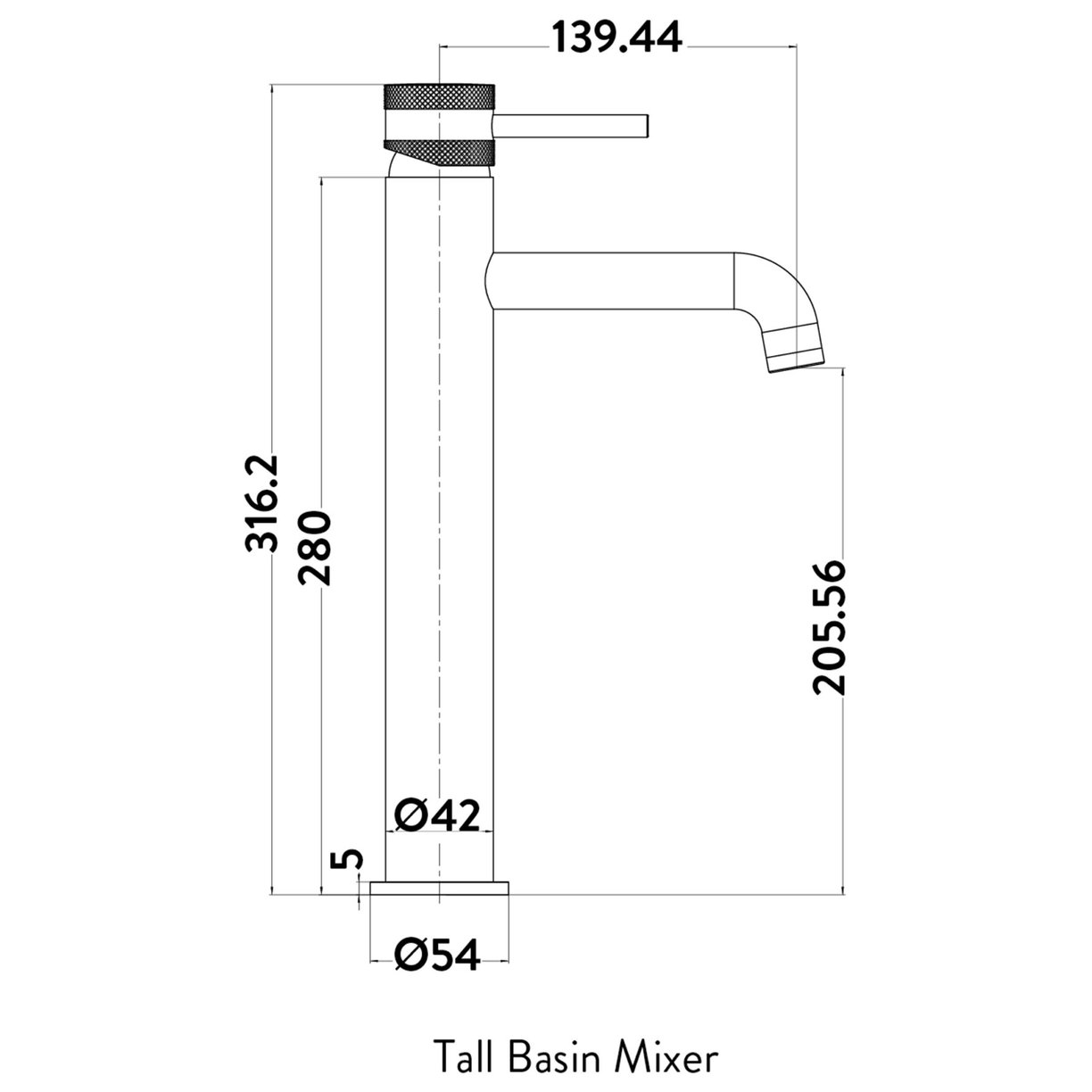 MOQ Core Tall Mono Mixer Brushed Bronze