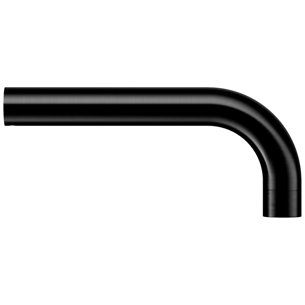 Core cloakroom matt black spout 200mm Black