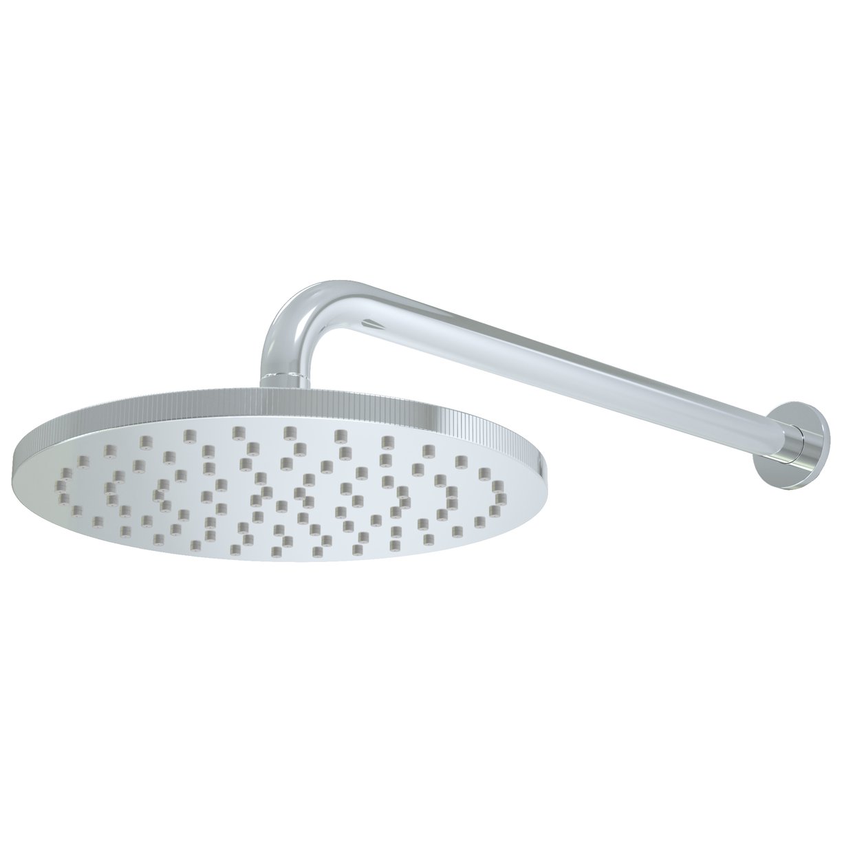 Knurled Round Shower Head and Arm Chrome